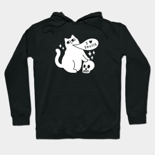 I Love Skulls Cat Hoodie